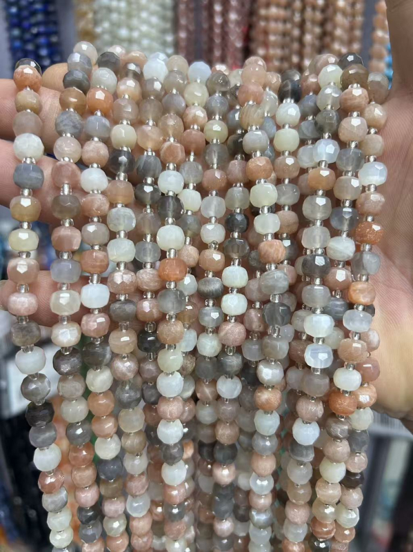 6x8 mm prirodni kamen ahat i turmalin, kotačasto rezane fasetirane perle, polugotovi dijelovi za DIY nakit za ogrlicu i narukvicu