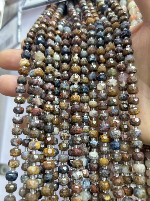 6x8 mm prirodni kamen ahat i turmalin, kotačasto rezane fasetirane perle, polugotovi dijelovi za DIY nakit za ogrlicu i narukvicu