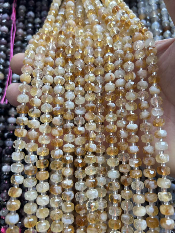 6x8 mm prirodni kamen ahat i turmalin, kotačasto rezane fasetirane perle, polugotovi dijelovi za DIY nakit za ogrlicu i narukvicu