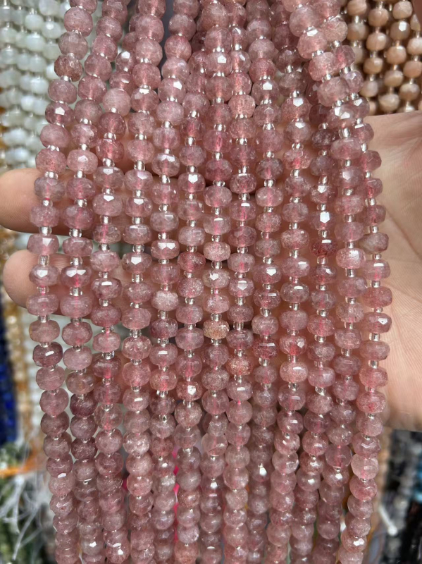 6x8 mm prirodni kamen ahat i turmalin, kotačasto rezane fasetirane perle, polugotovi dijelovi za DIY nakit za ogrlicu i narukvicu