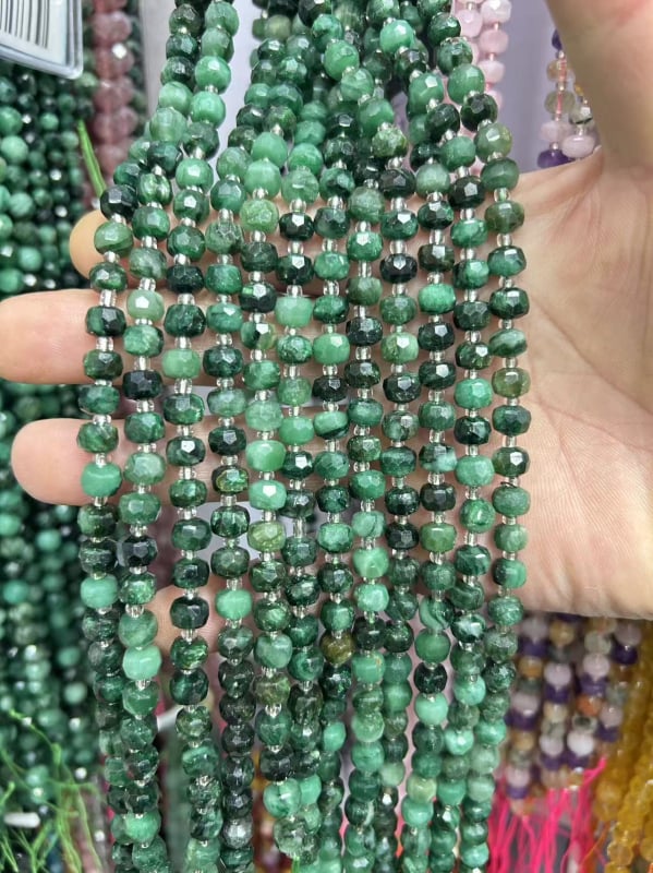 6x8 mm prirodni kamen ahat i turmalin, kotačasto rezane fasetirane perle, polugotovi dijelovi za DIY nakit za ogrlicu i narukvicu