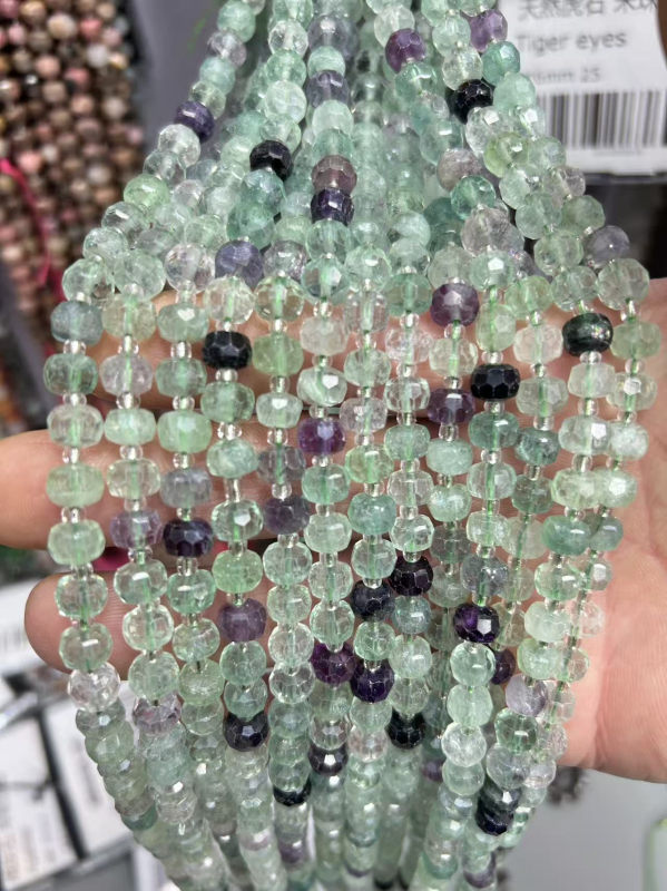 6x8 mm prirodni kamen ahat i turmalin, kotačasto rezane fasetirane perle, polugotovi dijelovi za DIY nakit za ogrlicu i narukvicu