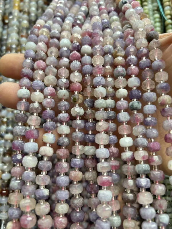 6x8 mm prirodni kamen ahat i turmalin, kotačasto rezane fasetirane perle, polugotovi dijelovi za DIY nakit za ogrlicu i narukvicu