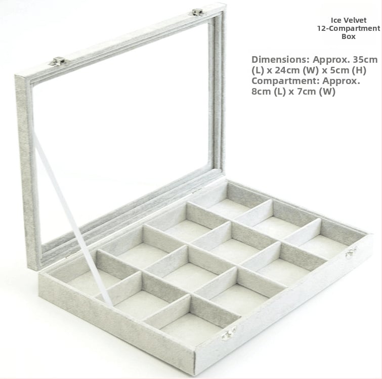 Kutija za nakit s mrežastim dijelovima, prozirna, otporna na prašinu, materijal papir, pastoralni stil