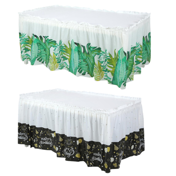 Stalo sijonas, PEVA, taškuotas raštas, stačiakampio formos, modernus minimalistinis stilius, tinkama gimtadienio dekoracijoms