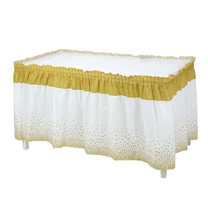 Stalo sijonas, PEVA, taškuotas raštas, stačiakampio formos, modernus minimalistinis stilius, tinkama gimtadienio dekoracijoms