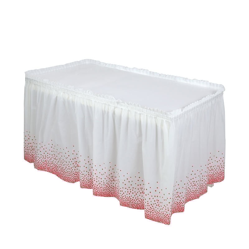 Stalo sijonas, PEVA, taškuotas raštas, stačiakampio formos, modernus minimalistinis stilius, tinkama gimtadienio dekoracijoms