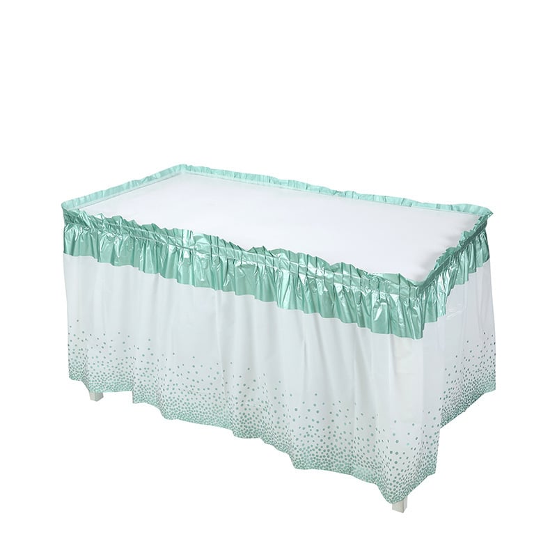 Stalo sijonas, PEVA, taškuotas raštas, stačiakampio formos, modernus minimalistinis stilius, tinkama gimtadienio dekoracijoms