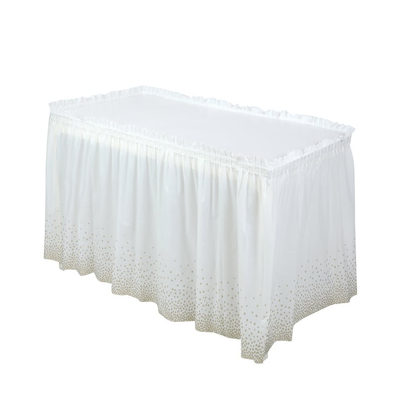 Stalo sijonas, PEVA, taškuotas raštas, stačiakampio formos, modernus minimalistinis stilius, tinkama gimtadienio dekoracijoms