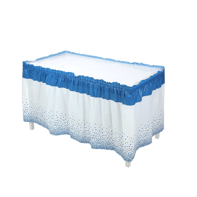 Stalo sijonas, PEVA, taškuotas raštas, stačiakampio formos, modernus minimalistinis stilius, tinkama gimtadienio dekoracijoms