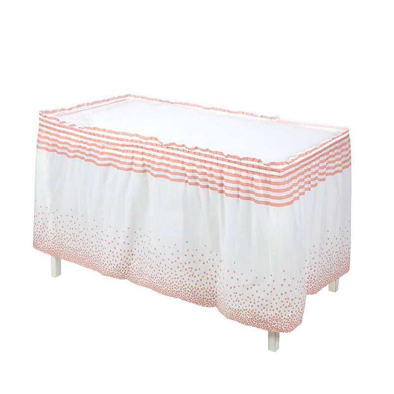 Stalo sijonas, PEVA, taškuotas raštas, stačiakampio formos, modernus minimalistinis stilius, tinkama gimtadienio dekoracijoms