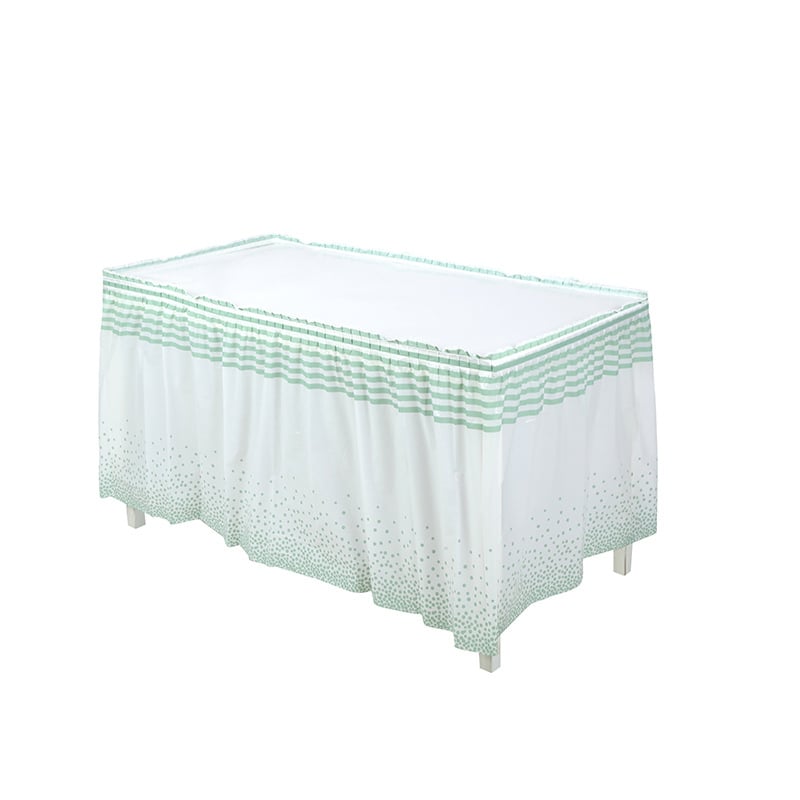 Stalo sijonas, PEVA, taškuotas raštas, stačiakampio formos, modernus minimalistinis stilius, tinkama gimtadienio dekoracijoms