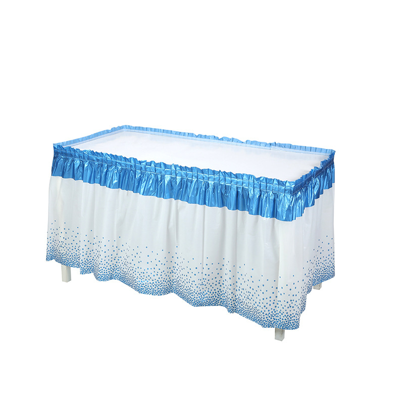 Stalo sijonas, PEVA, taškuotas raštas, stačiakampio formos, modernus minimalistinis stilius, tinkama gimtadienio dekoracijoms