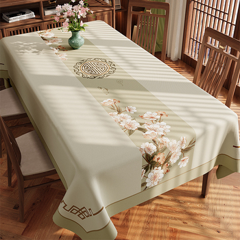 Naujo kinų stiliaus staltiesė, atspari vandeniui PVC, stačiakampio formos, gėlių raštas