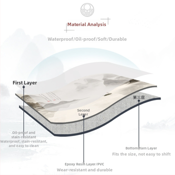 Naujo kinų stiliaus staltiesė, atspari vandeniui PVC, stačiakampio formos, gėlių raštas