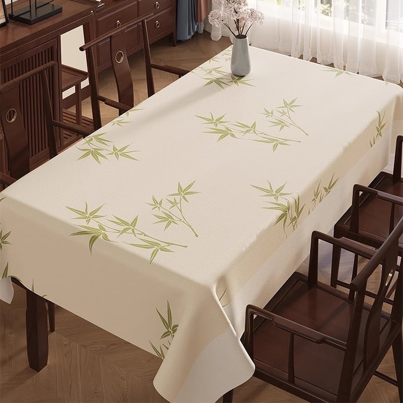 Naujo kinų stiliaus staltiesė, atspari vandeniui PVC, stačiakampio formos, gėlių raštas