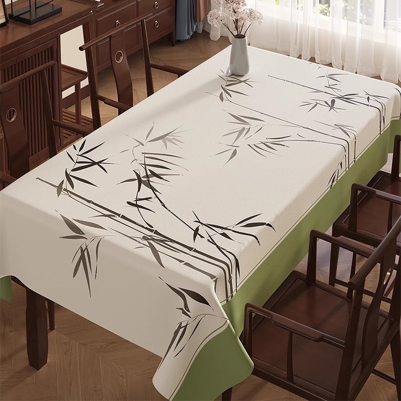 Naujo kinų stiliaus staltiesė, atspari vandeniui PVC, stačiakampio formos, gėlių raštas