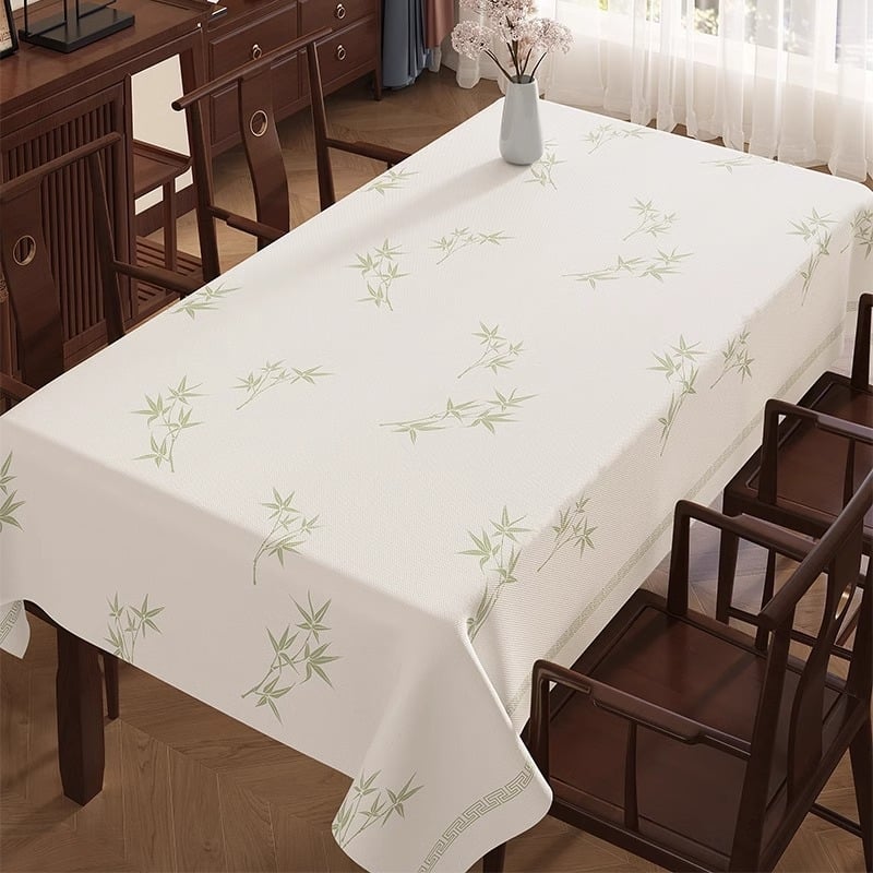 Naujo kinų stiliaus staltiesė, atspari vandeniui PVC, stačiakampio formos, gėlių raštas