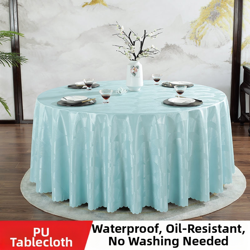 Okrúhly PVC obrus – nepremokavý, odolný voči olejom, protiskĺzový, hotelový štýl