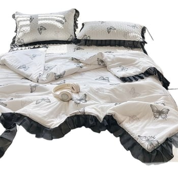 Natūralaus latekso patalynės komplektas su lovos kraštine, 3–4 dalių, latekso kiekis virš 90%, spausdinta audinys, skalbiamas