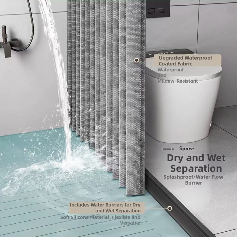 Voniai dušos užuolaidos ir atskiriamoji siena iš medvilnės ir lino, kinų stilius, raštas: kitas