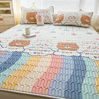 Trys dalių latekso vėsinimo kilimėlių komplektas, sintetinis lateksas, latekso kiekis 80-90%, mezgimas spauda, modernus minimalistinis stilius