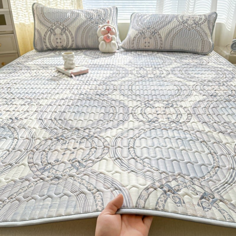 Trys dalių latekso vėsinimo kilimėlių komplektas, sintetinis lateksas, latekso kiekis 80-90%, mezgimas spauda, modernus minimalistinis stilius