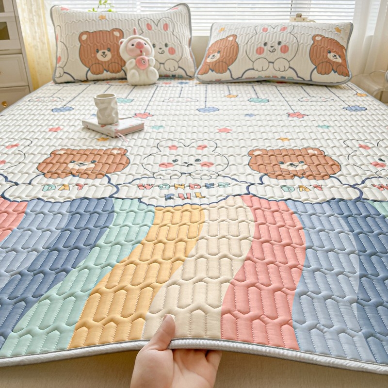 Trys dalių latekso vėsinimo kilimėlių komplektas, sintetinis lateksas, latekso kiekis 80-90%, mezgimas spauda, modernus minimalistinis stilius