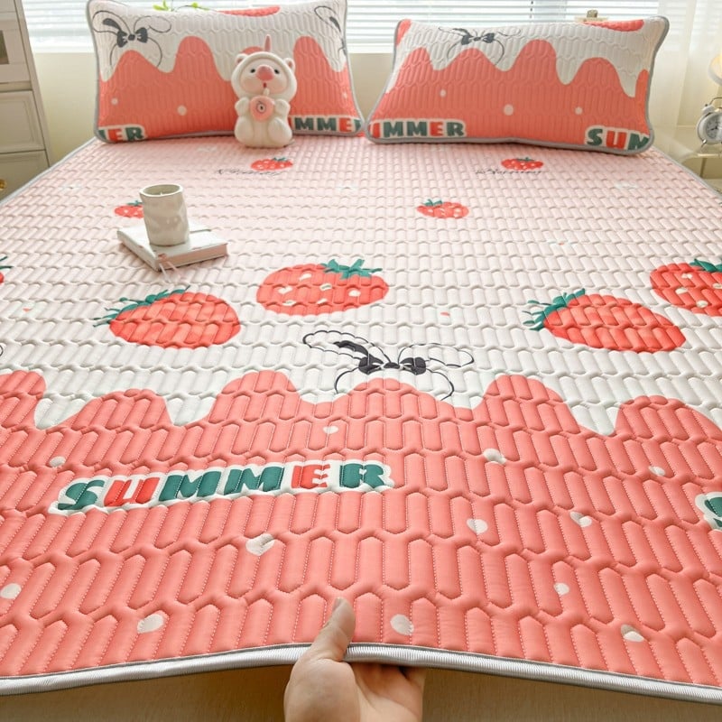 Trys dalių latekso vėsinimo kilimėlių komplektas, sintetinis lateksas, latekso kiekis 80-90%, mezgimas spauda, modernus minimalistinis stilius