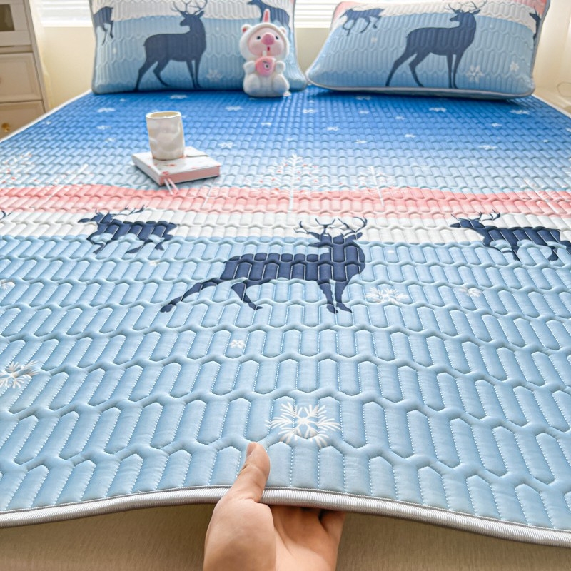 Trys dalių latekso vėsinimo kilimėlių komplektas, sintetinis lateksas, latekso kiekis 80-90%, mezgimas spauda, modernus minimalistinis stilius