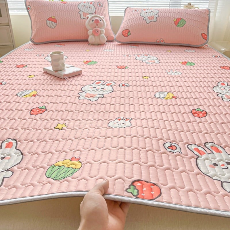 Trys dalių latekso vėsinimo kilimėlių komplektas, sintetinis lateksas, latekso kiekis 80-90%, mezgimas spauda, modernus minimalistinis stilius