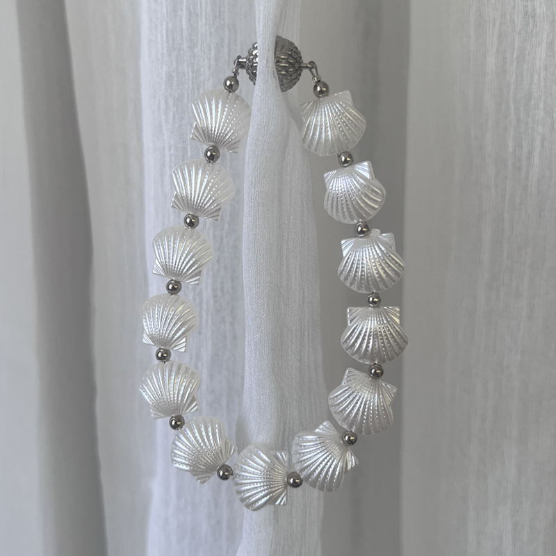 Завесна лента с магнитна закопчалка и перлена катарама, плат, стил прост и модерен