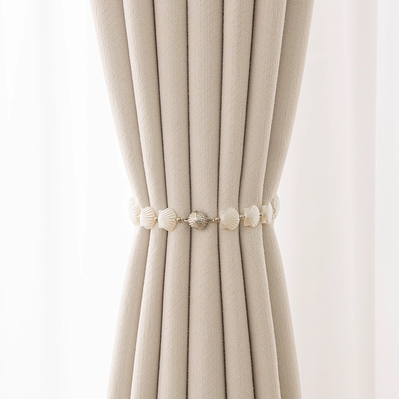 Завесна лента с магнитна закопчалка и перлена катарама, плат, стил прост и модерен