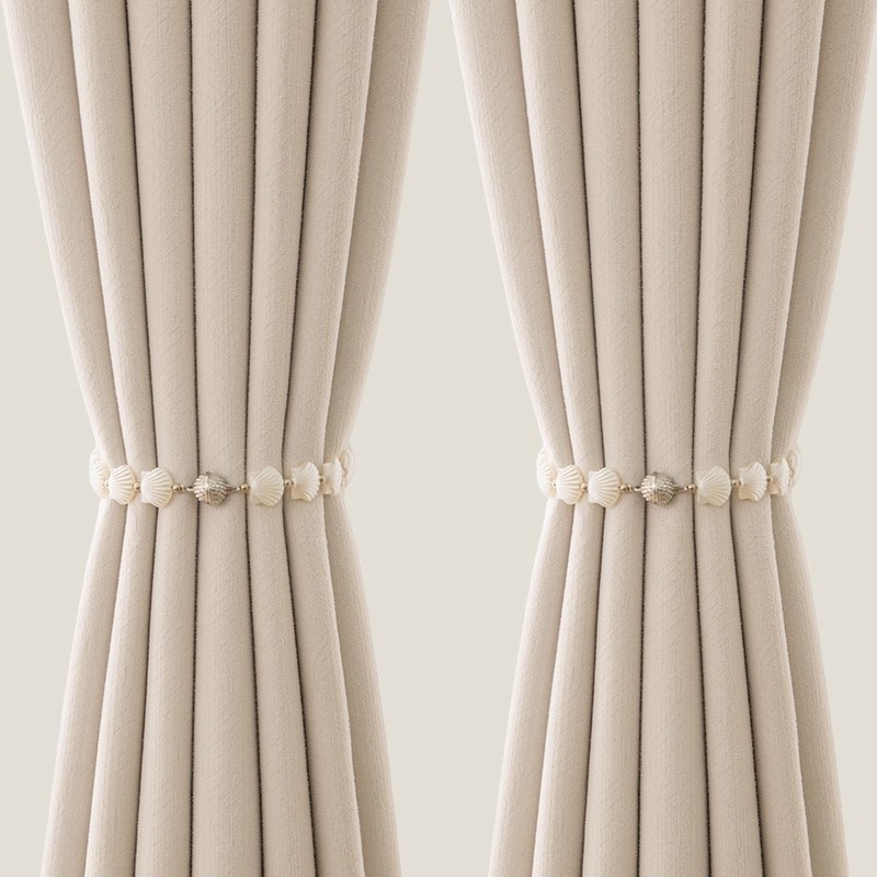 Завесна лента с магнитна закопчалка и перлена катарама, плат, стил прост и модерен