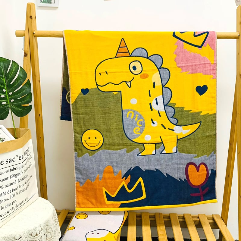 Zihao YZ fürdőlepedő, háromrétegű gyapot géz törölköző, felnőtteknek és gyerekeknek, 320 g, 32 szál, Jacquard varrat