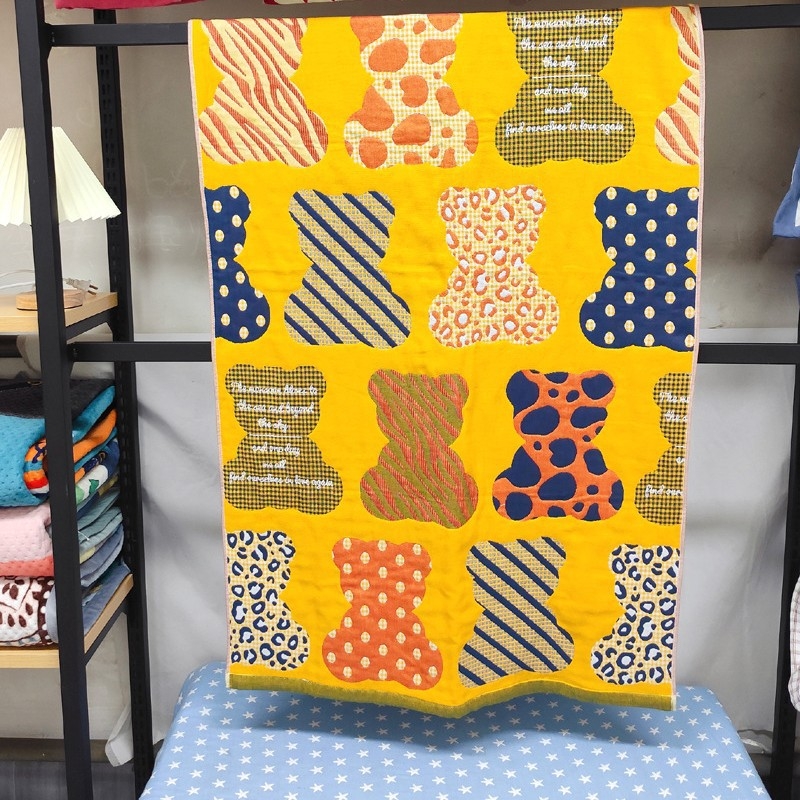 Zihao YZ fürdőlepedő, háromrétegű gyapot géz törölköző, felnőtteknek és gyerekeknek, 320 g, 32 szál, Jacquard varrat