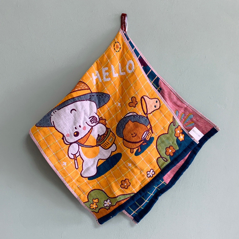 Zihao YZ fürdőlepedő, háromrétegű gyapot géz törölköző, felnőtteknek és gyerekeknek, 320 g, 32 szál, Jacquard varrat