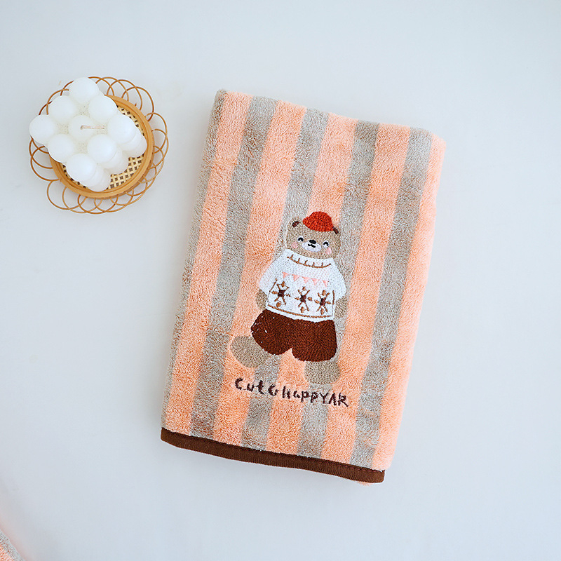 Trodjelni set ručnika za kupanje od koralnog pliša s kapom za sušenje kose, mekan i upijajući; Materijal: koralni pliš; Gustoća: 200–300 g/m²; Pređa: 100 d; Proizvodni procesi: tisak, džakard, obična tkanina