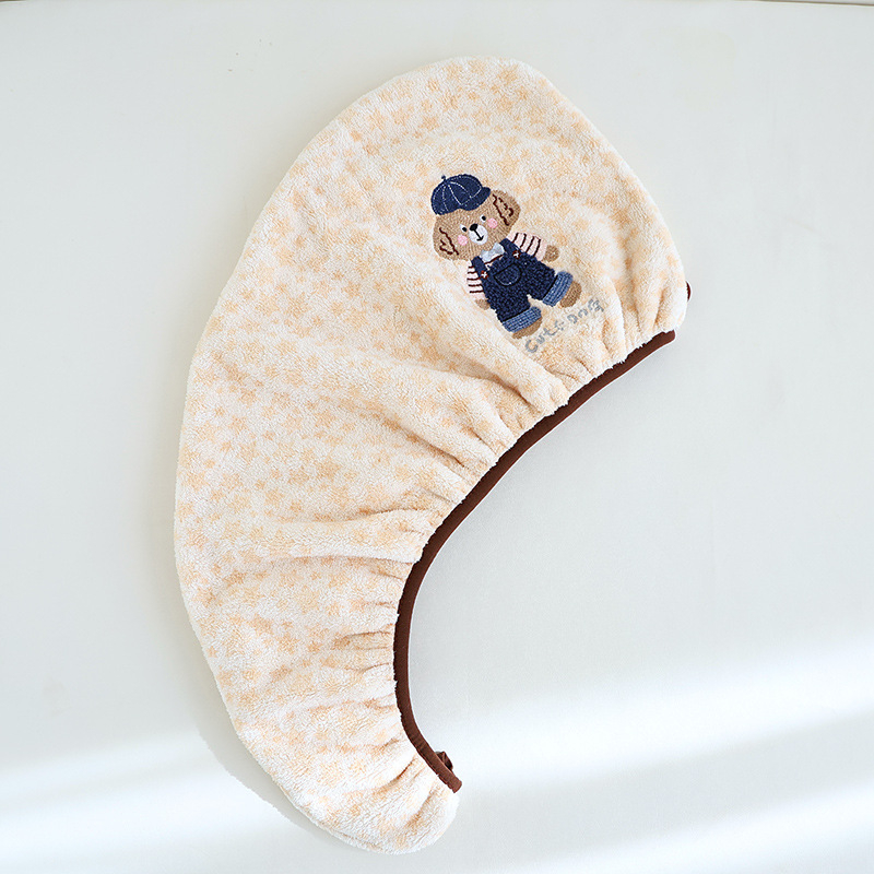 Trodjelni set ručnika za kupanje od koralnog pliša s kapom za sušenje kose, mekan i upijajući; Materijal: koralni pliš; Gustoća: 200–300 g/m²; Pređa: 100 d; Proizvodni procesi: tisak, džakard, obična tkanina