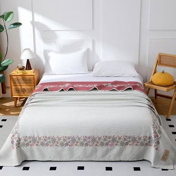 Βαμβακερή κάλυψη κρεβατιού τύπου πετσέτας-κουβέρτας, 1,6–2 kg, για άνοιξη και φθινόπωρο, με αντίδραση εκτύπωσης