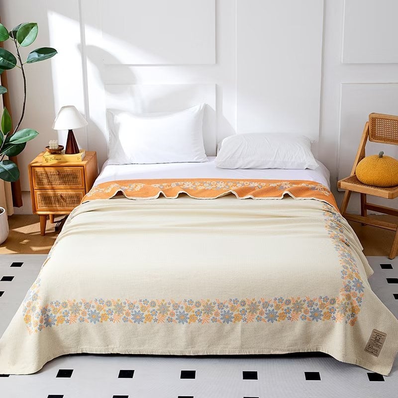 Βαμβακερή κάλυψη κρεβατιού τύπου πετσέτας-κουβέρτας, 1,6–2 kg, για άνοιξη και φθινόπωρο, με αντίδραση εκτύπωσης