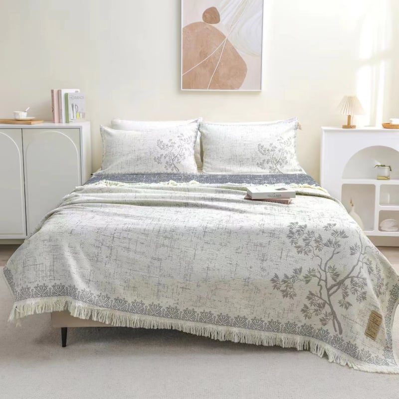 Βαμβακερή κάλυψη κρεβατιού τύπου πετσέτας-κουβέρτας, 1,6–2 kg, για άνοιξη και φθινόπωρο, με αντίδραση εκτύπωσης