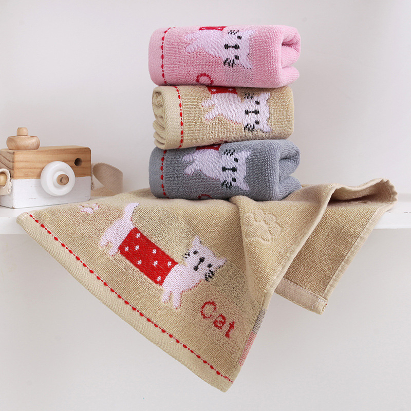 Baba arc törölköző Jacquard mintával, hosszú szálú gyapotból, 32s, 50–80 g