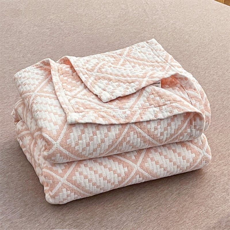 Βαμβακερή τριπλής στρώσης γάζα κουβέρτα με φλοράλ μοτίβο, βάρος άνω των 3000 g