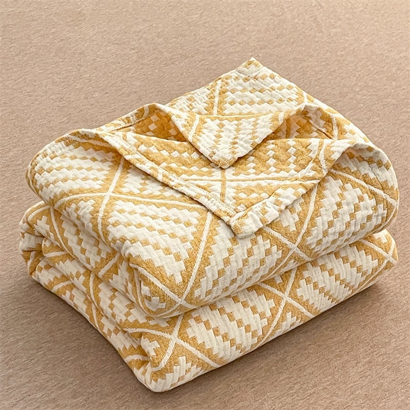 Βαμβακερή τριπλής στρώσης γάζα κουβέρτα με φλοράλ μοτίβο, βάρος άνω των 3000 g