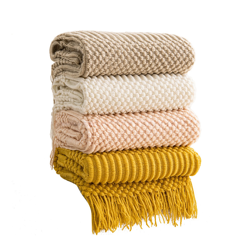 Σκανδιναβικό πλεκτό ριχτάρι καναπέ, ακρυλικό νήμα, 300–499 g, για όλες τις εποχές