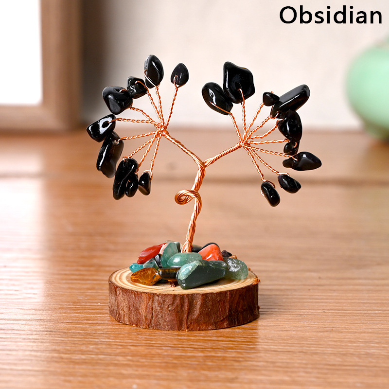 Ametistno kristalno stablo s drvenom bazom – Chuse, Cs250514-03, moderan minimalistički stil