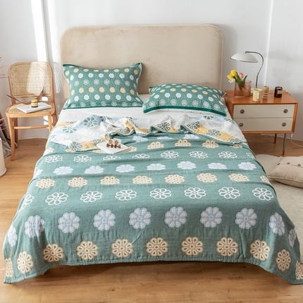 Βαμβακερή πετσέτα-κουβέρτα με φλοράλ μοτίβο, καλοκαιρινή σχεδίαση