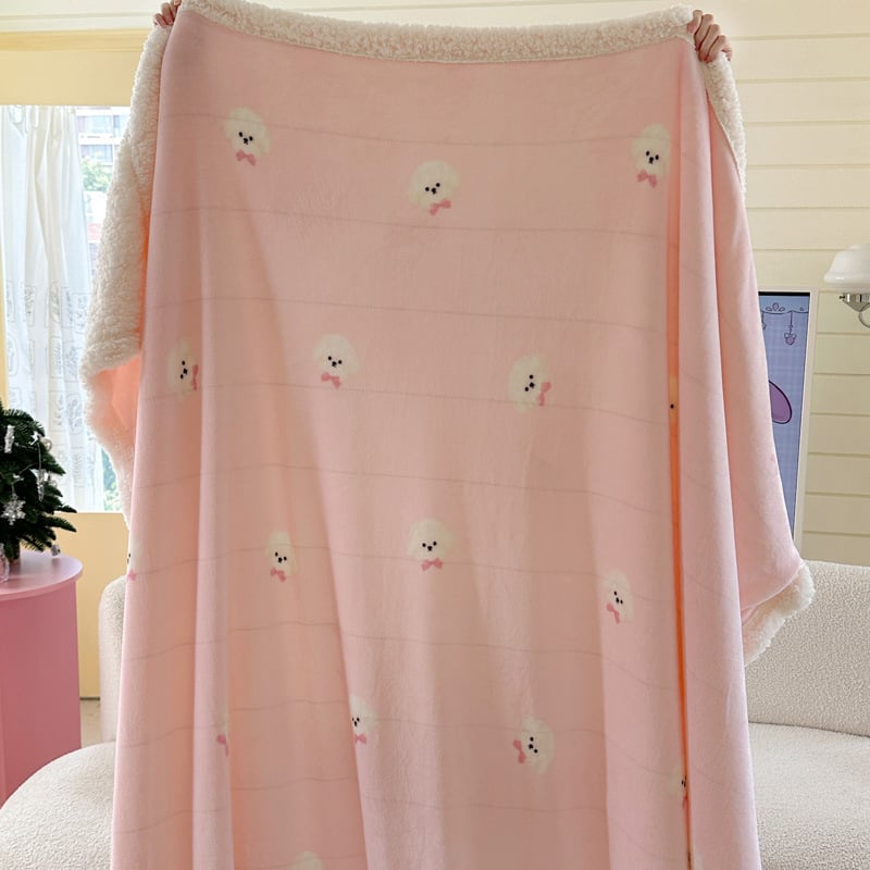 Κουβέρτα από βελούρ γάλακτος – πολλαπλών χρήσεων για τον χειμώνα, μοτίβα καρτούν: καρδιά, γεωμετρία, τετράγωνα; προσαρμογή διαθέσιμη