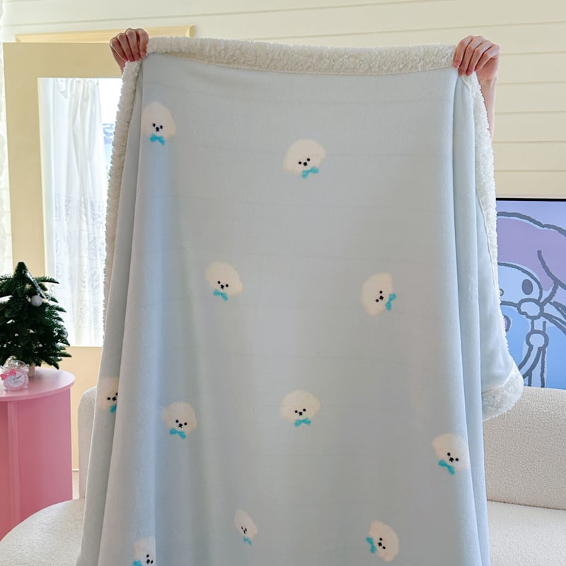 Κουβέρτα από βελούρ γάλακτος – πολλαπλών χρήσεων για τον χειμώνα, μοτίβα καρτούν: καρδιά, γεωμετρία, τετράγωνα; προσαρμογή διαθέσιμη